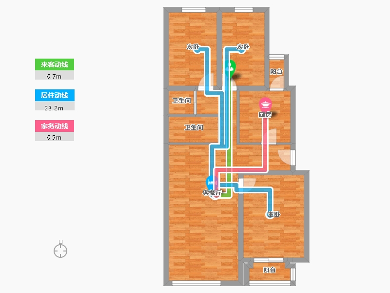 北京-北京市-和谐家园一区-81.01-户型库-动静线