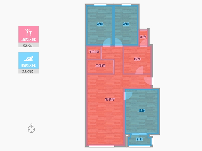 北京-北京市-和谐家园一区-81.01-户型库-动静分区