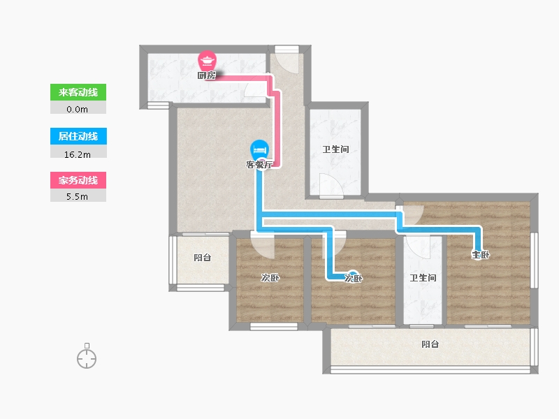 北京-北京市-玉竹园小区-72.75-户型库-动静线