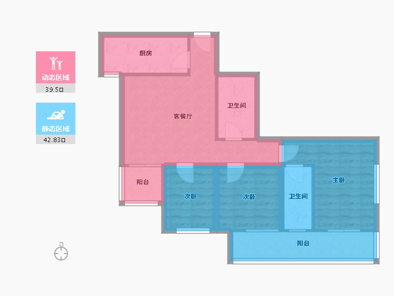 北京-北京市-玉竹园小区-72.75-户型库-动静分区