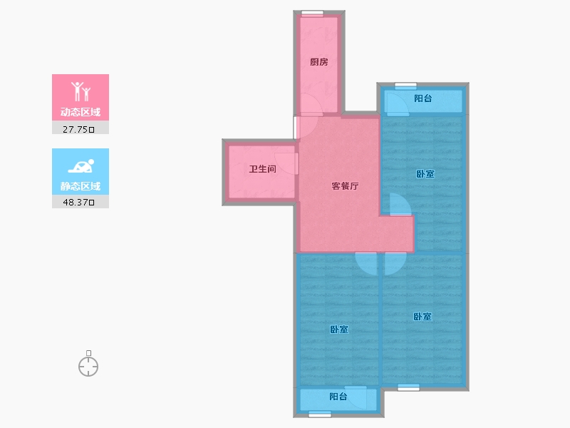 北京-北京市-慧华苑-68.31-户型库-动静分区