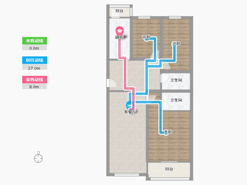 北京-北京市-龙禧苑二区-99.15-户型库-动静线