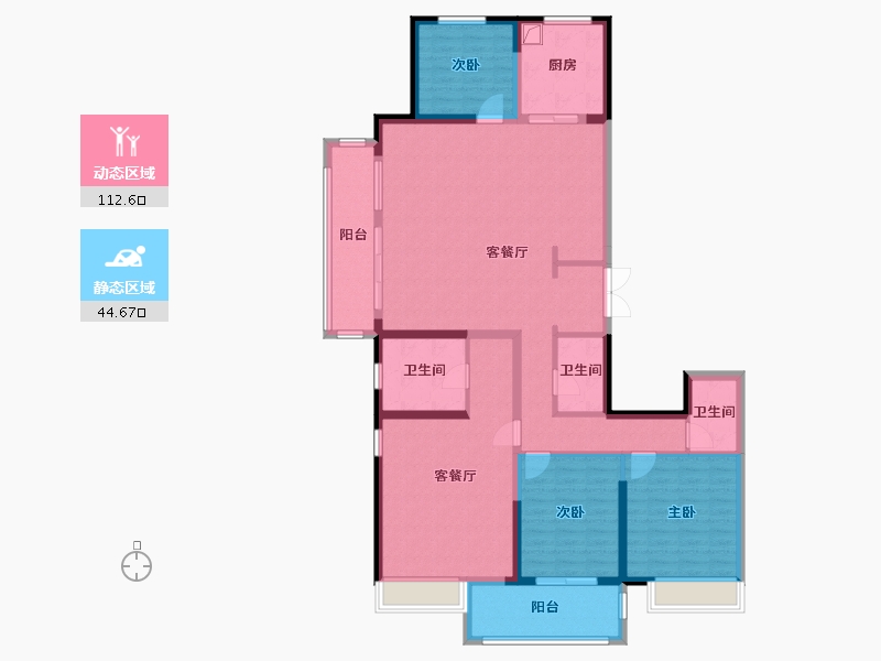 江苏省-淮安市-上淮府-144.00-户型库-动静分区