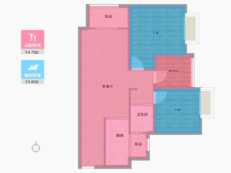 广东省-佛山市-中海金沙湾-71.00-户型库-动静分区