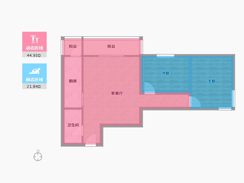 北京-北京市-垡头翠成馨园-59.04-户型库-动静分区