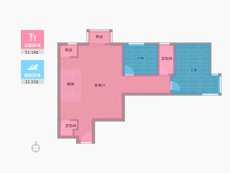 北京-北京市-望春园-67.11-户型库-动静分区