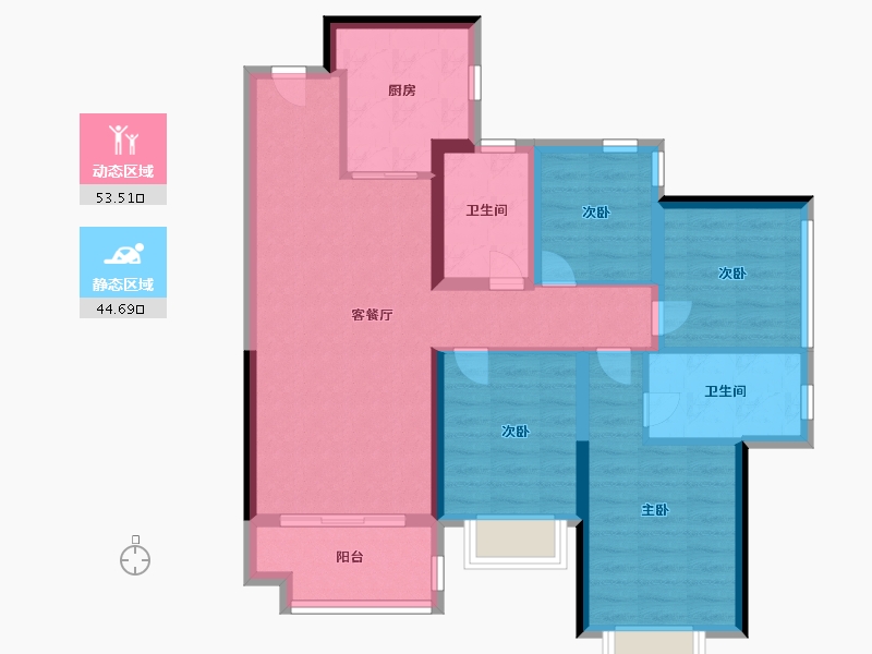 广东省-广州市-保利阅云台-87.20-户型库-动静分区