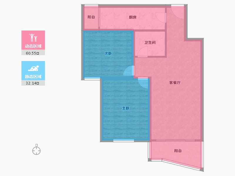 北京-北京市-保利欣苑-83.55-户型库-动静分区