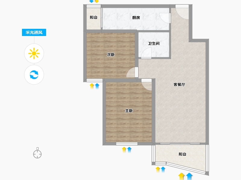 北京-北京市-保利欣苑-83.55-户型库-采光通风