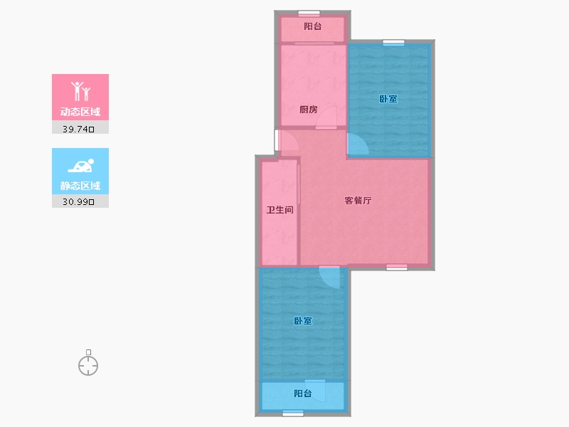 北京-北京市-东关南里-63.95-户型库-动静分区