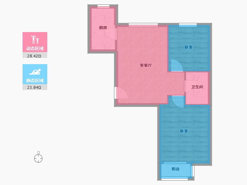 北京-北京市-育新花园北里-46.79-户型库-动静分区