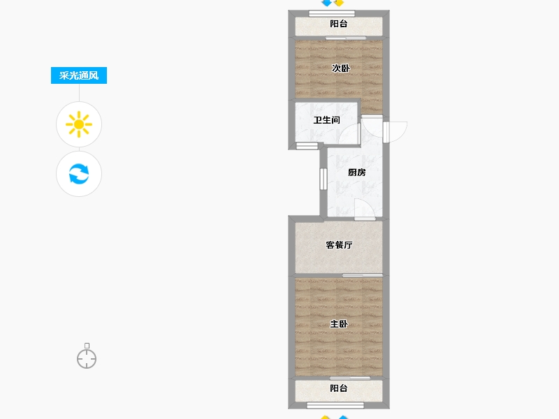 上海-上海市-汇成苑-47.28-户型库-采光通风