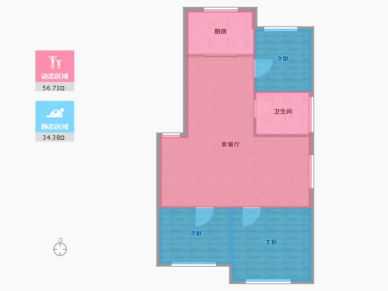 内蒙古自治区-赤峰市-东安小区-84.00-户型库-动静分区