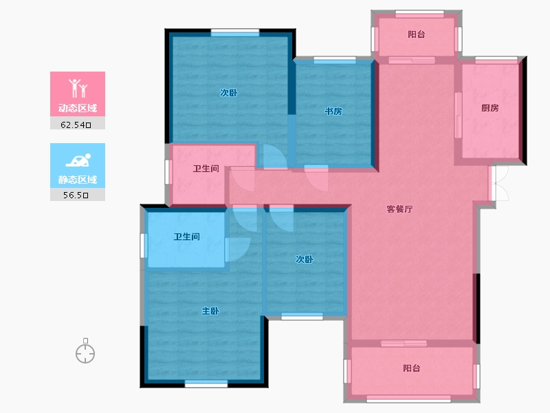 贵州省-毕节市-水西半岛-98.70-户型库-动静分区