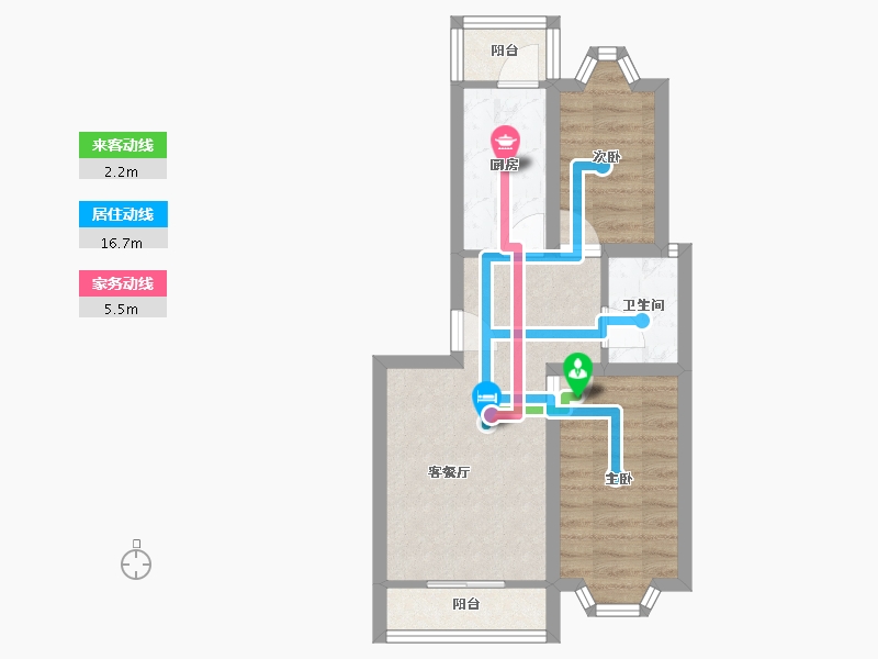 北京-北京市-石门苑-47.05-户型库-动静线