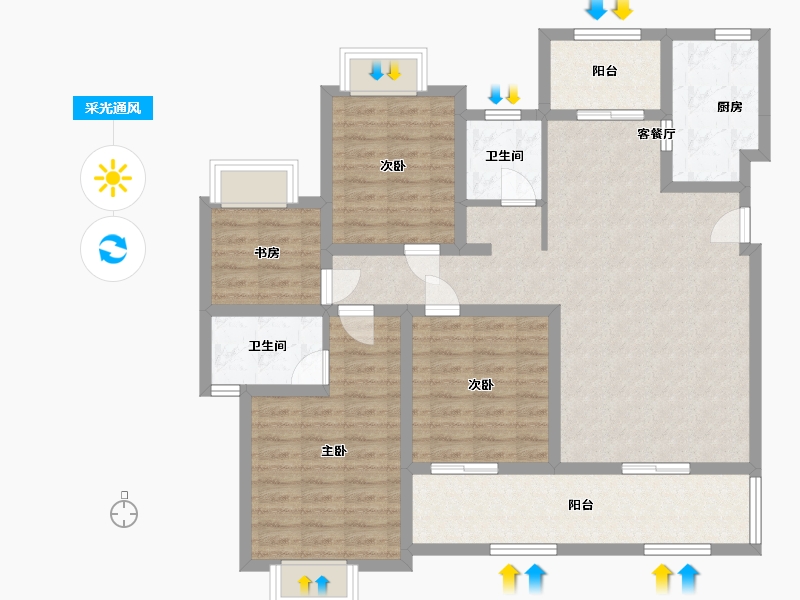 四川省-广安市-承平盛世4期-104.00-户型库-采光通风