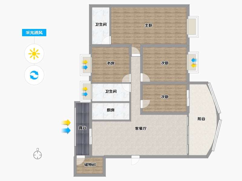 广东省-佛山市-中海金沙湾-139.97-户型库-采光通风