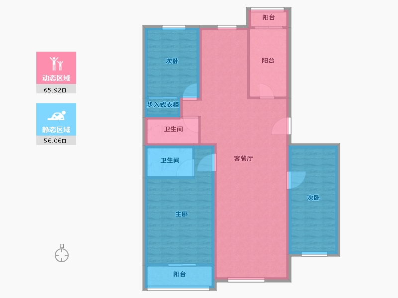 北京-北京市-龙禧苑二区-109.80-户型库-动静分区