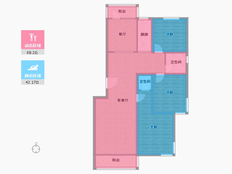 北京-北京市-垡头翠成馨园-98.64-户型库-动静分区