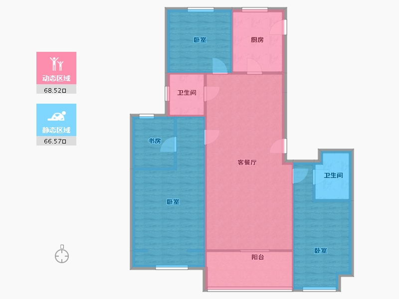 河南省-郑州市-绿地海珀兰轩-124.56-户型库-动静分区