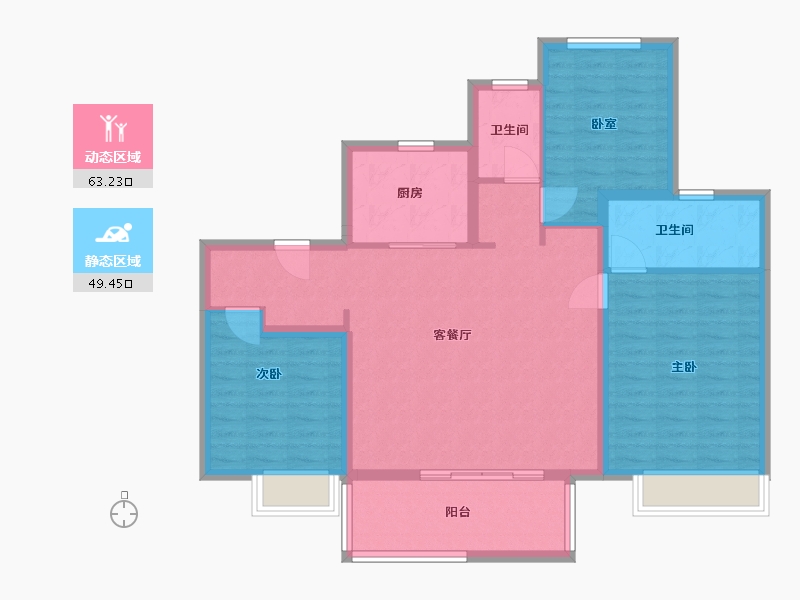 江苏省-镇江市-旭辉宸品-101.58-户型库-动静分区