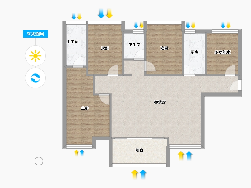 广东省-佛山市-保利珑门-94.00-户型库-采光通风