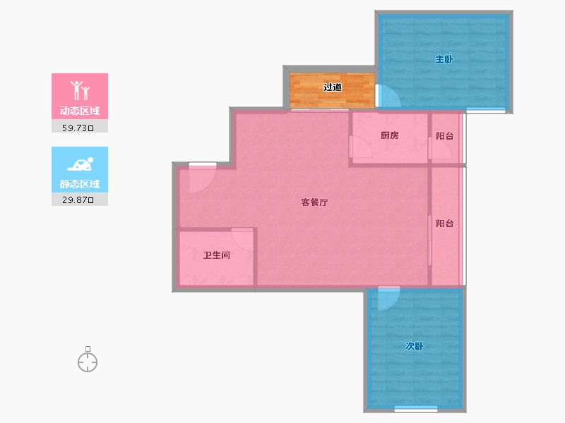 北京-北京市-秀园-85.53-户型库-动静分区