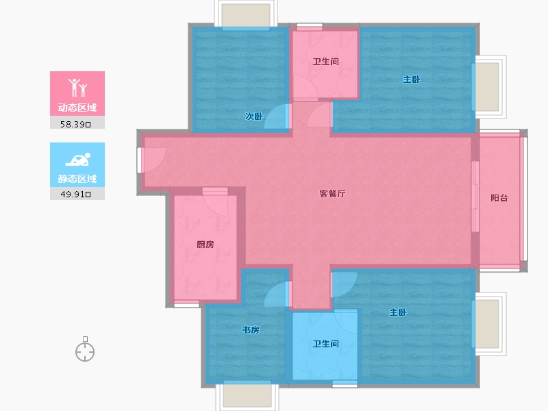 广西壮族自治区-钦州市-海悦港城-106.63-户型库-动静分区