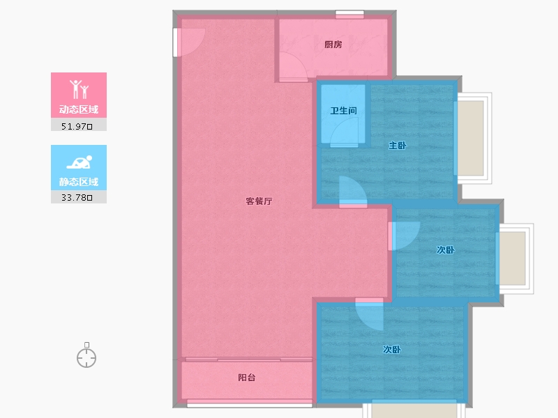 广东省-佛山市-万达华府-76.86-户型库-动静分区