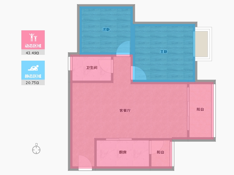 广东省-佛山市-中海金沙湾-57.30-户型库-动静分区