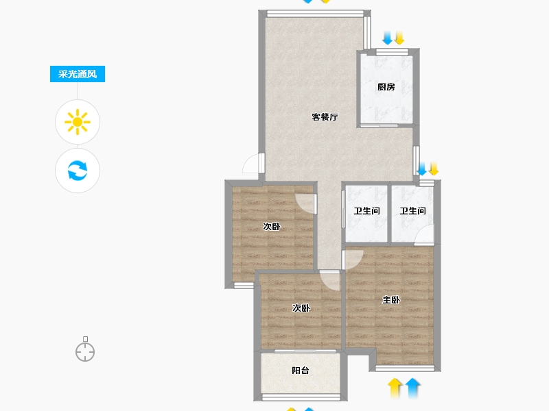 福建省-福州市-大景城-74.01-户型库-采光通风