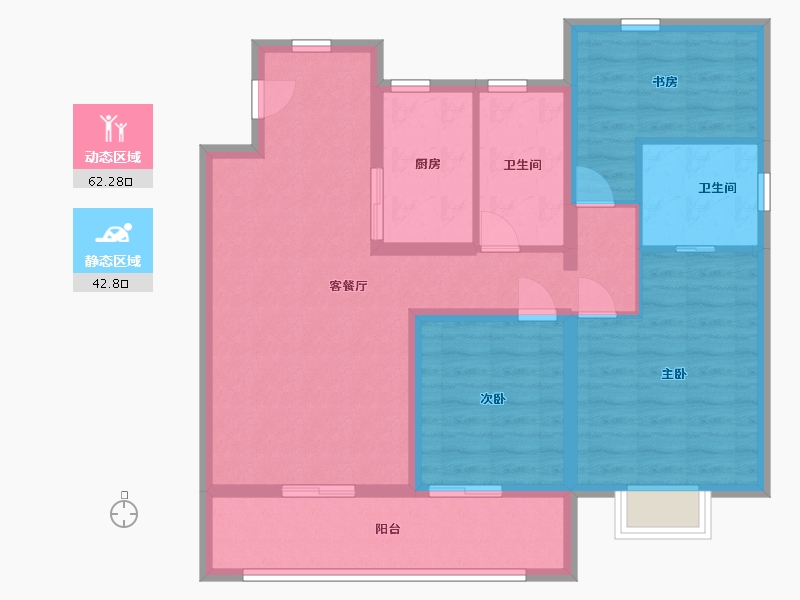 湖南省-常德市-御湖半岛-93.60-户型库-动静分区