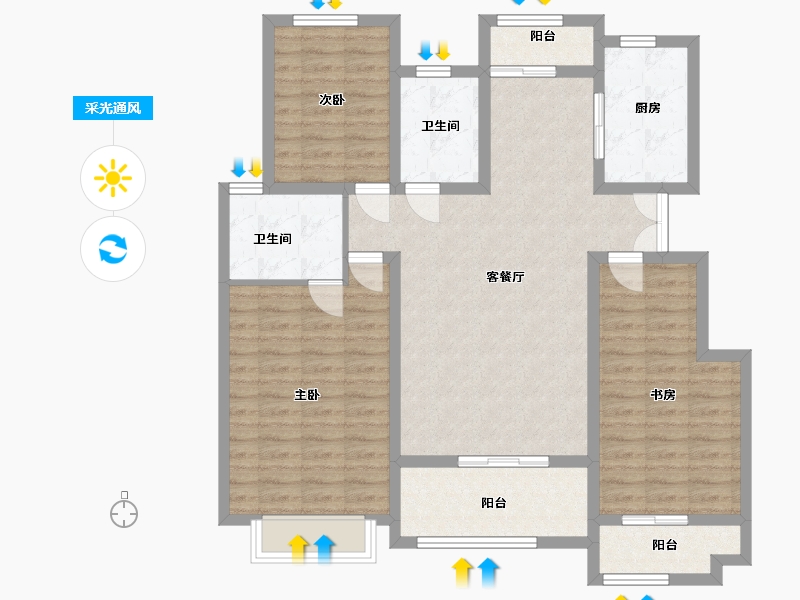 河南省-许昌市-弘基幸福里-106.15-户型库-采光通风