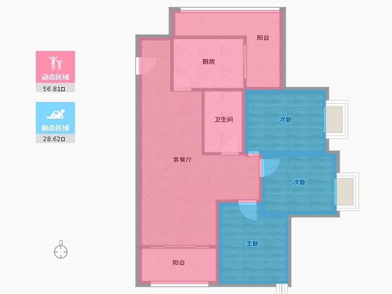 广东省-佛山市-万达华府-75.83-户型库-动静分区