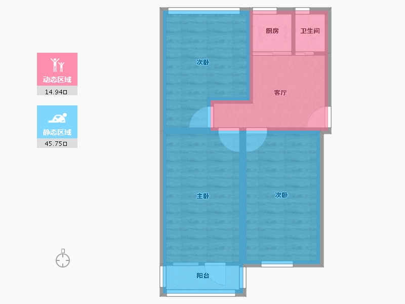 北京-北京市-志新村小区-53.15-户型库-动静分区