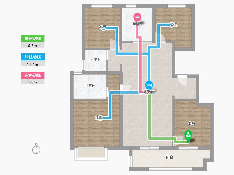 浙江省-宁波市-世茂云玺庐-100.00-户型库-动静线