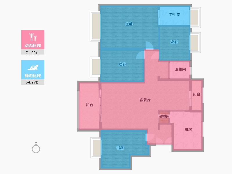 江西省-景德镇市-陶府甲第-123.50-户型库-动静分区