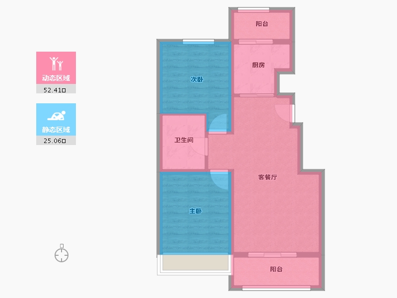 内蒙古自治区-赤峰市-金御华城-69.00-户型库-动静分区