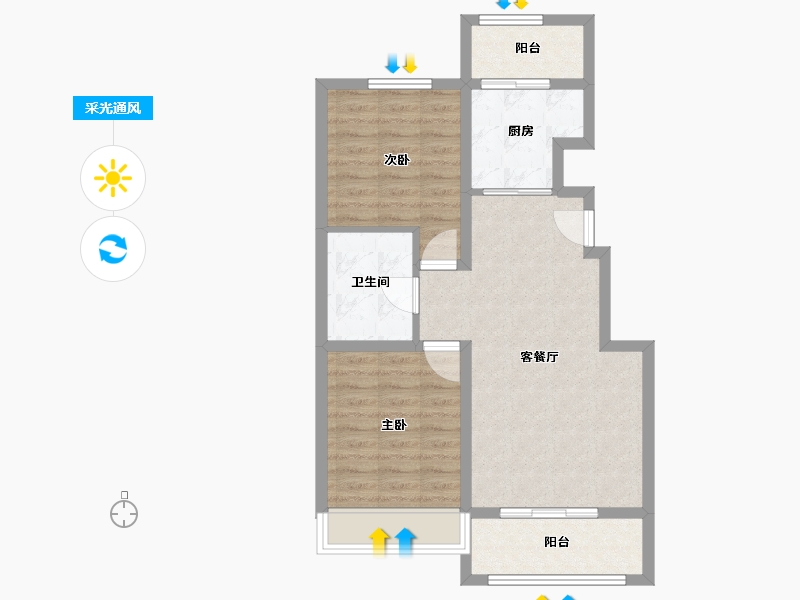 内蒙古自治区-赤峰市-金御华城-69.00-户型库-采光通风