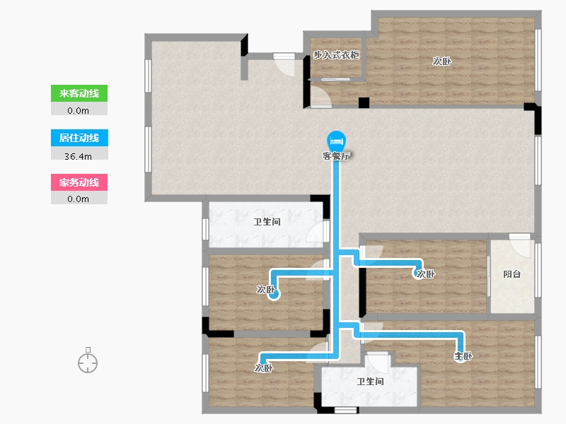 山东省-潍坊市-恒信茉莉公馆-136.00-户型库-动静线