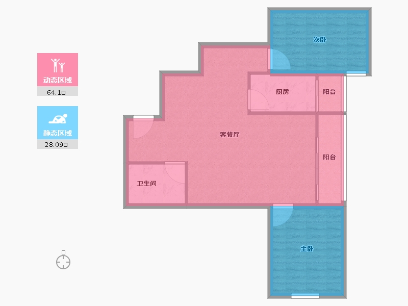 北京-北京市-秀园-83.83-户型库-动静分区