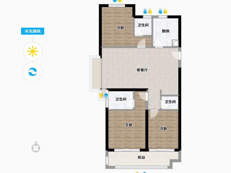 江苏省-宿迁市-中梁首府-92.27-户型库-采光通风