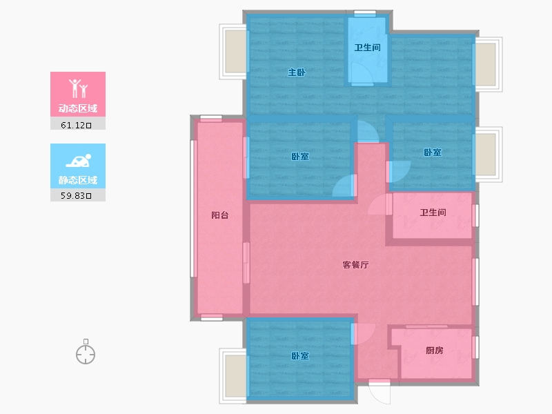 江西省-赣州市-华润万橡府-117.40-户型库-动静分区