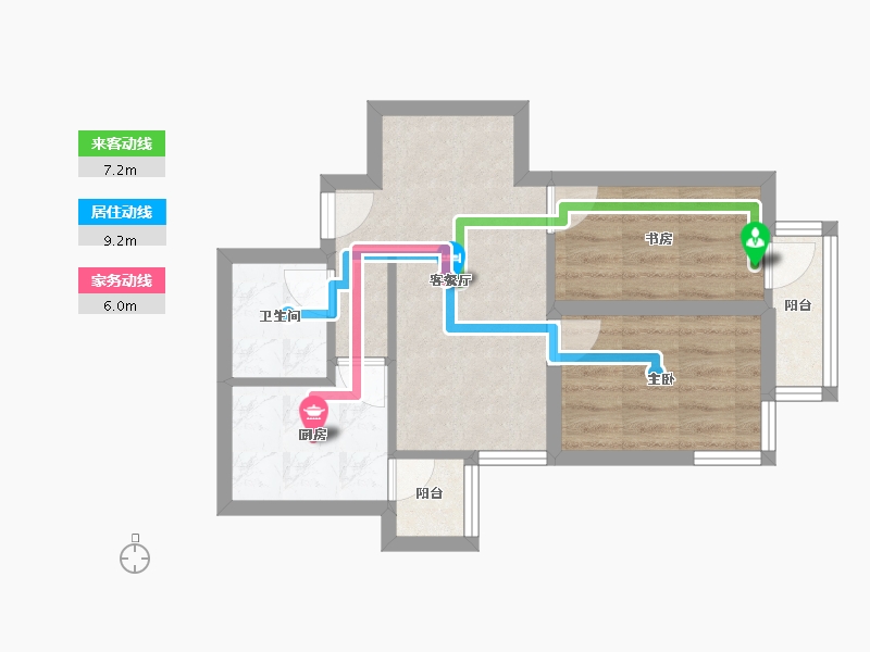 北京-北京市-垡头翠成馨园-45.31-户型库-动静线