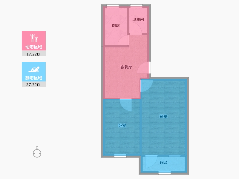 北京-北京市-新街口外大街甲8号院-39.61-户型库-动静分区