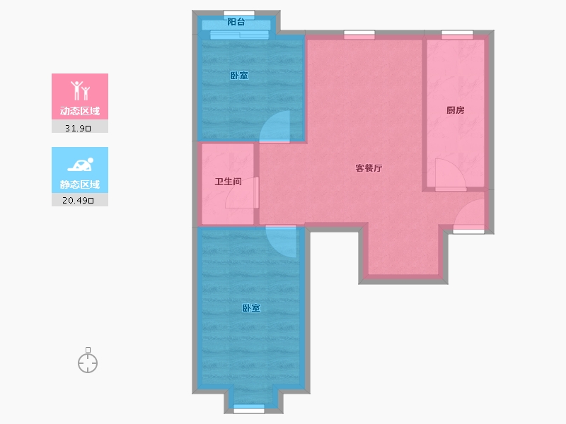 北京-北京市-广安康馨家园南区-46.64-户型库-动静分区