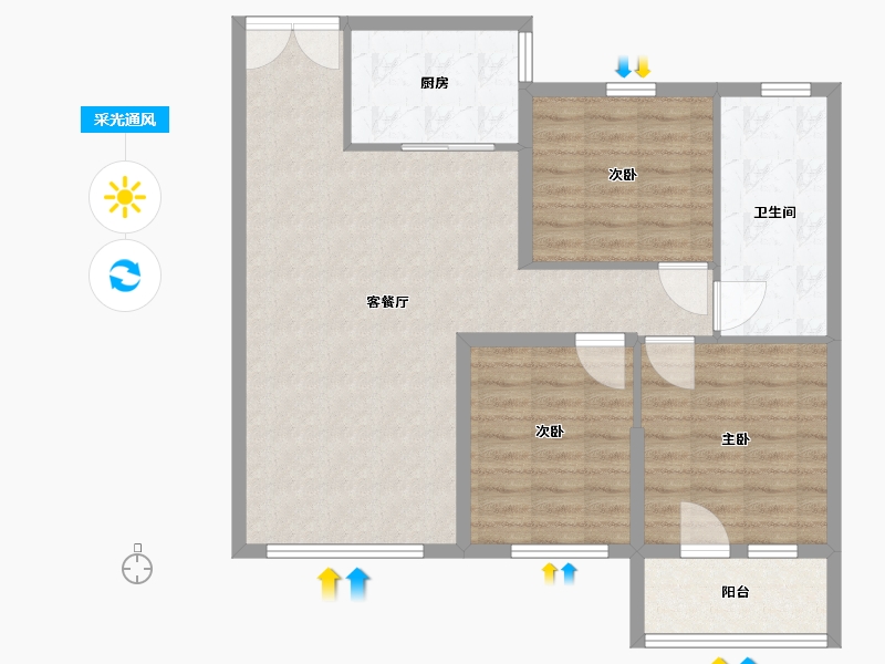 河北省-邢台市-襄政皓月-二期-92.80-户型库-采光通风