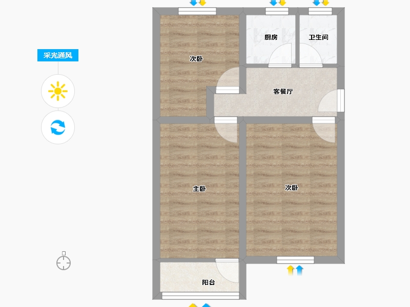 北京-北京市-展春园小区-50.00-户型库-采光通风