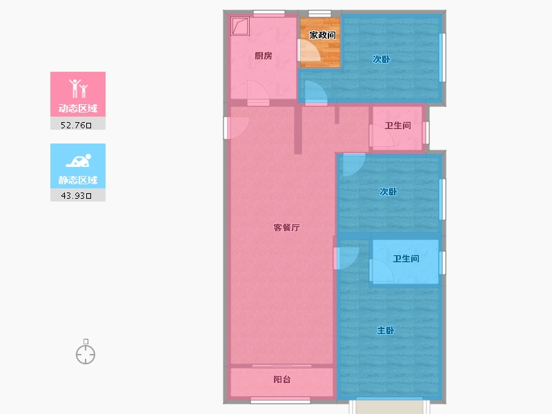 河北省-张家口市-保利中央公园-103.20-户型库-动静分区