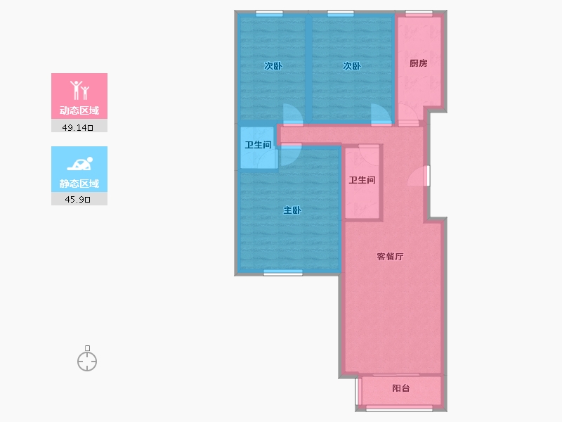 北京-北京市-望春园-84.02-户型库-动静分区